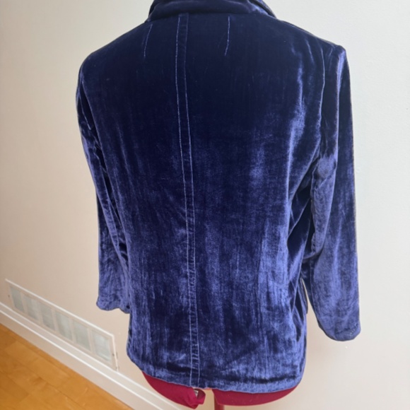 Graham & Spenser Blue Velvet 3 button Jacket Sz M - Picture 4 of 12